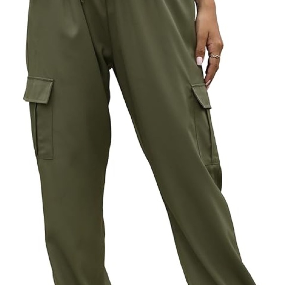 Pinch Olive Green Women's Silk Joggers